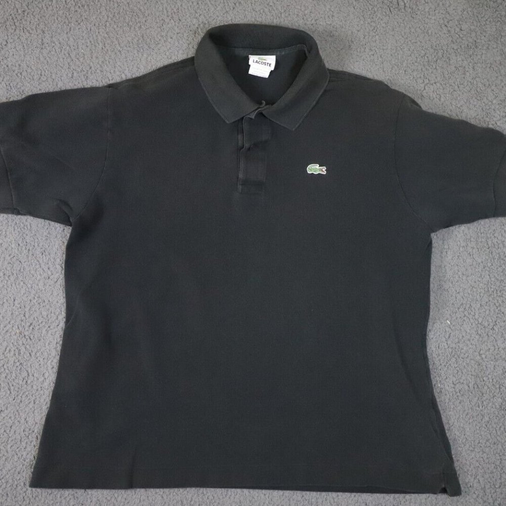 Lacoste Golf Polo Shirt Mens X-Large Black Outdoor Short Sleeve Collared Cotton